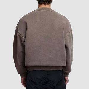 Personalizado 100% algodón de peso pesado lavado ácido Vintage francés Terry desgastado Sun Faded Basics sudaderas de gran tamaño pulóver estampado - Product Image 4