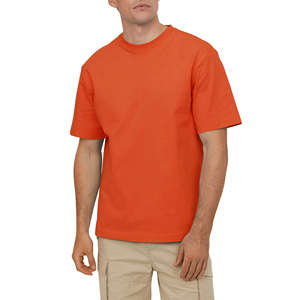 T-shirts pour hommes 300G coupe ample surdimensionné 100% coton lourd col rond imprimé sonnerie grande taille T-shirt à manches courtes pour hommes - Product Image 1