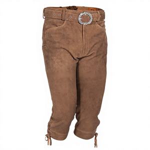 Pantalones de Cuero Brightindus, de Gamuza de Piel de Vaca, Resistentes al Viento, hasta la Rodilla, Color Marrón Oscuro, Grosor de 1.2 mm, Disponibles en Todas las Tallas, para Exteriores - Product Image 1