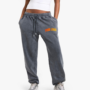 <b>Women's</b> Custom Design <b>Joggers</b> Solid Color <b>Baggy</b> Fit Sweatpants with Elastic Waist Closure for Summer - Product Image 1