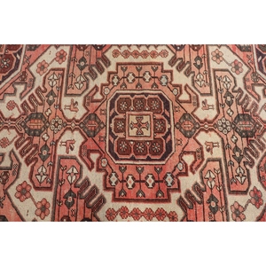 Tapis turc à accents ethniques, 4,3x6,1 pieds, tapis vintage rose géométrique avec éléments floraux - Product Image 5