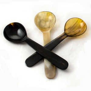 Ensemble de cuillères à salade en corne de buffle faites à la main Offre Spéciale de serveurs pour taille personnalisée prix bon marché avec vente - Product Image 2