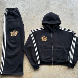 Sudadera con capucha y pantalones de chándal holgados para hombre, conjunto de 2 piezas con estampado de soplo en 3D personalizado, última moda - Product Image 5