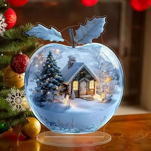 Mini Árbol de Navidad Acrílico Moderno con Impresión UV ZY, Decoración Creativa de Alta Gama para Escritorio, Hogar, Fiestas Navideñas y Acción de Gracias - Product Image 1