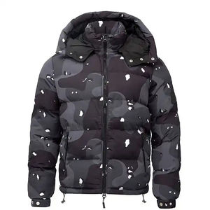 Latest Street Fashion Wear Printed Puffer Bubble Jacket For Male Windproof Long <b>Sleeve</b> <b>Detachable</b> Hood Men's Padded Jackets - Product Image 5