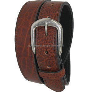 Cinturón informal de cuero para hombre, pulsera de cuero con patrón de cocodrilo teñido de tambor, a la moda, todos los tamaños personalizados, OEM de fábrica, venta al por mayor - Product Image 2