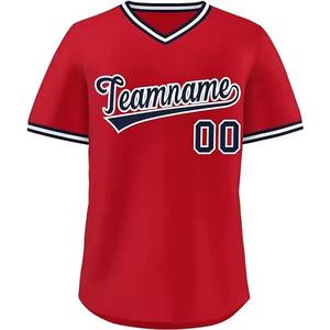 Maillot de baseball unisexe personnalisé en polyester avec logo brodé et rayures fines, sublimation, pour garçons - Product Image 5