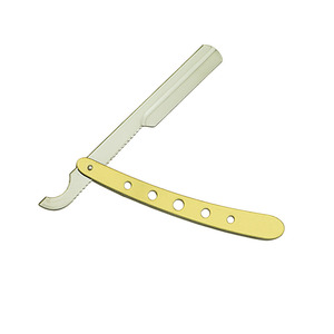 Navaja de Afeitar Premium Dorada para Barba, Hojas de Acero con Alto Contenido de Carbono de un Solo Filo con Sistema de Cuchillas Reemplazables para Uso Profesional - Product Image 4