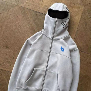 Sweats à capuche balaclava d'hiver surdimensionnés personnalisés, logo brodé uni, 100% coton polaire, 330 grammes, unisexe, respirant, séchage rapide, lourd - Product Image 3