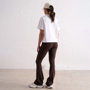 Premium 100% coton femmes T-shirt court surdimensionné épaule tombante Boxy plaine Logo personnalisé Streetwear Tee Top OEM usine fournisseur - Product Image 5