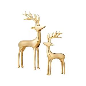 Escultura decorativa de Navidad Adornos de Reno de metal dorado Premium para decoración del hogar Acentos Escultura de decoración de mesa - Product Image 6
