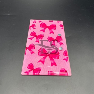 Nouvelle arrivée Carreau de cils durable avec nœud rose Carreaux de cils en acrylique de couleur et de design personnalisé Carreau de fabrication de cils en plaque - Product Image 4