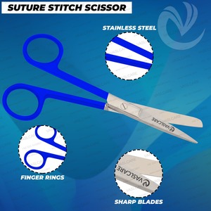 Juego de 3 tijeras Vaslcare Premium enfermería, fórceps hemostáticos manuales con abrazadera, tijeras de vendaje quirúrgico para vasectomía - Product Image 5