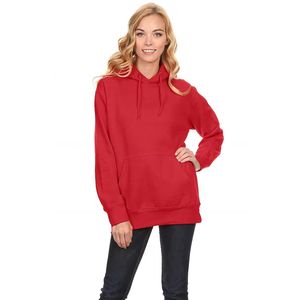 Sweat à capuche brodé tricoté long pour femmes impression personnalisée 440g coton automne sport sweat à capuche - Product Image 6