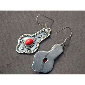 Pendiente de Coral de Plata de Ley 925 con piedras preciosas, joyería de cristal fino hecha a mano, artículo de regalo para niñas y mujeres - Product Image 4