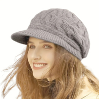 Bonnet tricoté unisexe d'hiver à large bord, chaud, doux, très élastique, couleur unie, à pois, à nœuds, camouflage, motif plage
