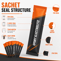 Pochette à bec verseur imprimée numériquement sur mesure, scellée sur 3 côtés, en PET+Aluminium+PE, pour poudre de probiotiques, emballage individuel de qualité alimentaire