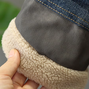 Veste d'hiver pour garçons, nouveau modèle 2025 pour jeunes enfants, automne-hiver, denim épais, manches longues, style court, fermeture éclair - Product Image 4