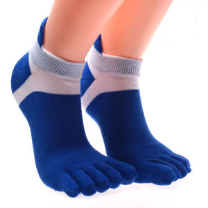 Chaussettes en coton pour hommes Chaussettes à bout cinq doigts solides Sport Running Cheville Respirantes Quick Dry Low Cut Socks - Product Image 1