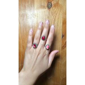 Navajo Handmade <b>Statement</b> <b>Ring</b> Rose Dahlia and Coral with Geometric Pattern Sterling <b>Silver</b> Elegant Everyday Wear Jewelry - Product Image 1