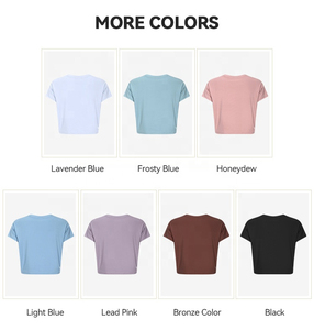 Logotipo personalizado de manga corta de Yoga de secado rápido suelta gimnasio camisetas para mujer Crop Tee Fitness camiseta - Product Image 6