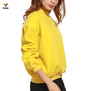 Vente en gros Sweat ras du cou uni personnalisé 100% coton Pull Sweat unisexe surdimensionné Blank Terry Sweatshirts pour femmes - Product Image 2