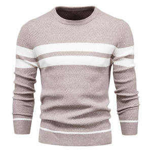 Pull décontracté à rayures zippé pour homme, vente en gros, dernier design automne-hiver 2025, épais, chaud, tendance, tricot de haute qualité - Product Image 1