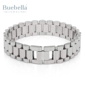 Offre Spéciale Bracelet à maillons Rollie 15mm pour homme plaqué or 18 carats et argent 925 pour cadeau et fête avec pierre principale Moissanite - Product Image 4