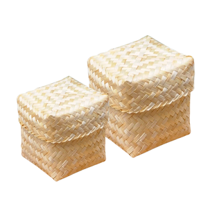 Cestas de BAMBÚ Tejidas a Mano Naturales, Estilo Rústico para Envolver Regalos, Decoración de Temporada y Decoración Rústica para Bodas - Product Image 1