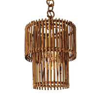 Lustre en bambou tissé à la main pour décoration rustique et bohème, abat-jour pour la maison ou la cuisine