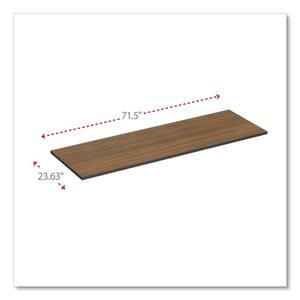 Alera ALETT7224EW Espresso/<b>Walnut</b> Rectangular Reversible Laminate <b>Table</b> Top 71.5 In. X 23.63 In. for Dining <b>Tables</b> - Product Image 6