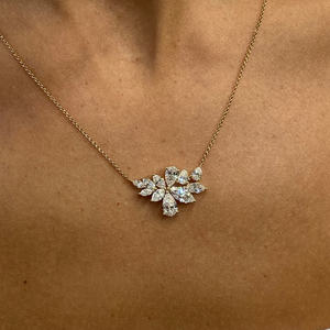 Haut de gamme poire et marquise VVS Lab Grown Diamond 14k Solid Gold Necklace Women Fine Wedding Jewelry Manufacturing From India - Product Image 1