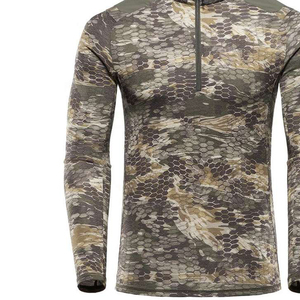 เสื้อเชิ้ตแขนยาวแบบซิป 1/4 สำหรับผู้ชาย ลายพรางกันความร้อน สำหรับการล่าสัตว์ เหมาะสำหรับกิจกรรมกลางแจ้ง เดินป่า และออกกำลังกาย แห้งเร็ว - Product Image 3