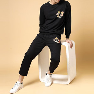 Hommes Nouveau Design Hiver Active Wear Survêtement Ensemble À La Mode Respirant Imprimé Sweat Costume Lourd Uni Solide 100% Coton - Product Image 3