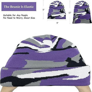 Gorro de Punto Acrílico Personalizado, Gorros Holgados, Diseño de Moda Urbana de Invierno, Gorros Estampados, Gorros Unisex Cálidos y a la Moda - Product Image 5