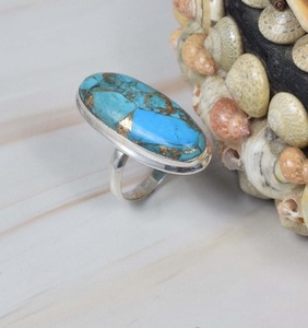 Sólido 925 anillo de turquesa esterlina joyería hecha a mano boda anillo de plata sólida turquesa anillo de piedras preciosas - Product Image 3