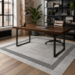 Tapis traditionnel lavable Rug Weavers RW7052 Yazd Grey, chenille lavable, 10 tailles, vente en gros, dropshipping - Product Image 5