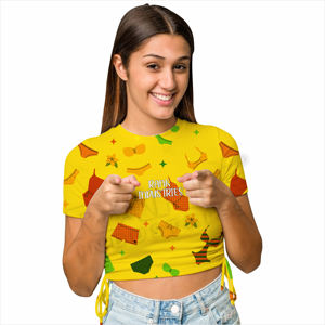 T-shirts courts pour femmes en tissu extensible doux avec soutien pour mouvements faciles, tendance décontractée - Product Image 2