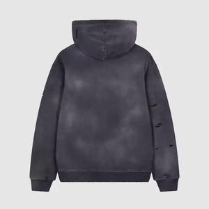 Sudadera con capucha extragrande de felpa francesa de 450 g/m², 100 % algodón, con hombros caídos, efecto desgastado, desteñido al sol y lavado ácido, precio al por mayor - Product Image 6
