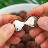 Fèves de chocolat moelleuses enrobées de cacao avec centre en guimauve, approvisionnement en vrac, emballage personnalisé, fabricant de confiseries