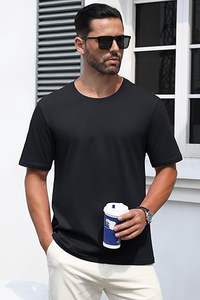 T-shirts à manches courtes 100% coton pour hommes personnalisés tissu tricoté pour l'impression et l'emballage soutien à la marque - Product Image 3