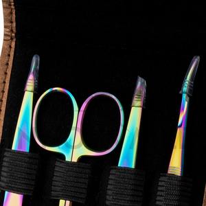 Pinzas de Precisión para Cejas de Acero Inoxidable Color Arcoíris, Pinzas Ecológicas para Eliminar Vello Encarnado - Product Image 2