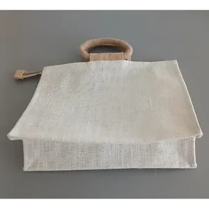 Bolsa de Compras de Yute Ecológica, Bolsa Reutilizable Resistente de Yute, Bolsa de Playa para Compras, Bolsa de Almacenamiento con Impresión Personalizada - Product Image 1