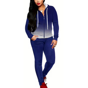 Ensemble de survêtement décontracté pour femme, design personnalisé, couleur unie, en polaire respirant, pour une utilisation en extérieur - Product Image 1