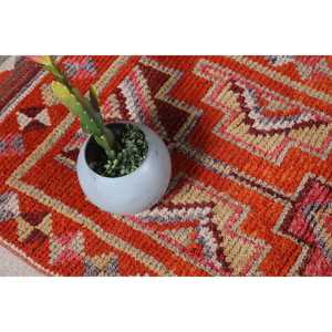 Vintage Turkish Rug, 2.5x10.2 ft Herki Rug, <b>Red</b> <b>Runner</b> Floral Rug - Product Image 5