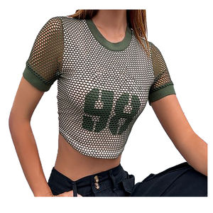 Camiseta boxy de gran tamaño para mujer, camiseta boxy de alta calidad a bajo precio, camisetas boxy de malla premium y de alta calidad - Product Image 1