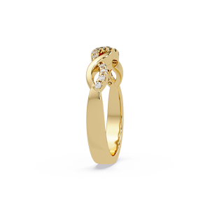 Anillo de diamantes retorcido estilo cuerda, diamante cultivado en laboratorio de corte redondo, banda de eternidad de oro puro de 14k, anillo de compromiso, anillo nupcial, joyería fina - Product Image 4