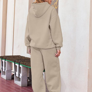 Women's Regular Fit 2-Piece Streetwear <b>Fleece</b> Activewear Set Half Zip Sweatshirt Wide Leg <b>Trousers</b> Long Sleeve Pullover - Product Image 3