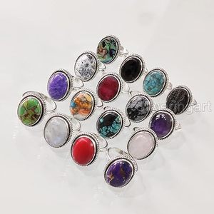 Anillo de Mujer con Granate Natural, Coral, Turmalina, Rubí, Lapislázuli, Cuarzo, Labradorita, Joyería Hecha a Mano, Anillo de Plata de Ley 925 - Product Image 1