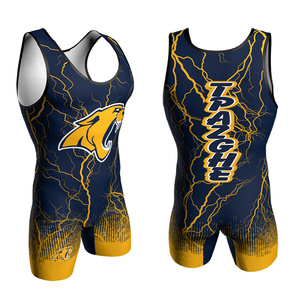 Sublimado barato Spandex sublimación Lucha Libre Singlets para la venta - Product Image 1